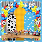 3 Pcs Cartoon Story Arch Backdrop and 86 Balloons Arch Backdrop Cover Set for Baby Shower Birthday Wedding Banquet Ceremony Decoration (4 5 6 FT with Balloon) - Image 7