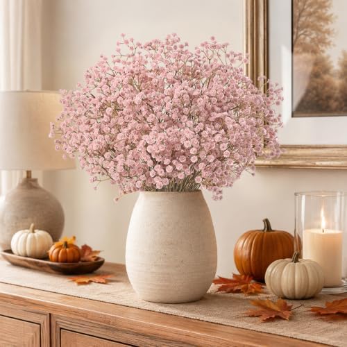 Pink Babys Breath Artificial Flowers, Fall Flowers, Pink Fall Decor - Image 6