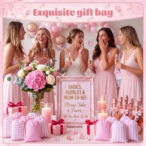Kacctyen 60 Pack Small Pink Drawstring Gift Bags Bulk Reusable Nylon Pouch - Image 6