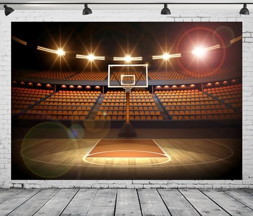 BELECO 15x10ft Fabric Basketball Court Backdrop Arena Sports Background Theme Party Decorations Birthday Baby Shower Cake Table Decor Banner Photo Booth Studio Props - Image 2