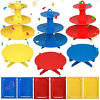 Potchen 12 Pcs 3 Tier Cupcake Stand, Colorful Cardboard Cake Tower by Potchen