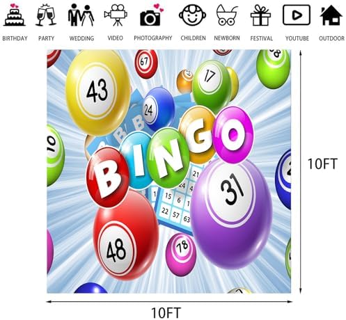 Bingo Backdrop, Lottery Winning Ball Photography Background, 10x10ft - Image 3