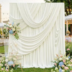 10ftx12ft Ivory Backdrop Curtain for Wedding Party 2 Panels 5×12FT Tall by LeegleriTableSkirt