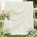 30ftx12ft Ivory Backdrop Curtain for Wedding Party 6 Panels 5×12FT Tall by LeegleriTableSkirt