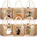 Sweetude 6 Pack Halloween Linen Burlap Bags with Tags,Classic by Sweetude