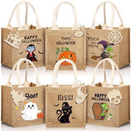 Sweetude 6 Pack Halloween Linen Burlap Bags with Tags,Classic by Sweetude