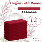 Horbaunal 12 Pack Burgundy Chiffon Table Runners 10FT, 29x120 Inches - Image 5