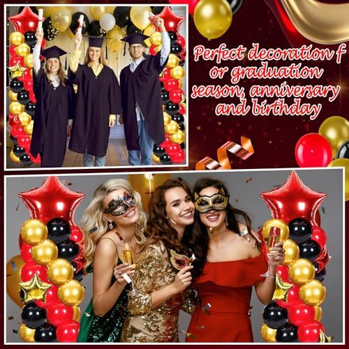 Gejoy Red Black Gold Balloon Column Stand Kit, Adjustable 1.4-6.6 ft - Image 5