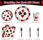 400 Pcs Disposable Casino Tableware Set for 50 Guests - Image 2