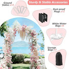 EMART 8/7.2/6.6Ft White Arch Backdrop Stand Set 3 for Wedding Party Balloon Wedding Arch with 12 Ground Nails&6 Water Bags, Arched Backdrop Stand for Birthday, Baby Shower, Graduation, Festival Decor - Image 4