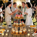 IBUYKE 3 Tier Round Cupcake Display Stand,Rustuc Brown TLJ029H - Image 5