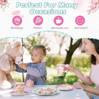 FillTouch 50 Sets Wonderland Paper Tea Cups and Saucers for Tea Party - Image 6