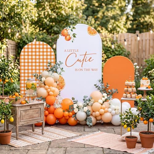 Tingjoo 3 Pcs a Little Cutie is on The Way Baby Shower Arch Backdrop Cover - Image 6