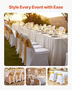 VEVOR Chair Covers, Polyester Spandex Chair Cover, Stretch Slipcovers for Wedding Party Dining Banquet Flat-Front Chair Covers (White-c-XL, 30PCS) - Image 2