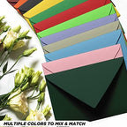 Darling Souvenir A6 Dark-Green Invitation Envelopes (4 3/4 x 6 1/2) Euro V-Flap 80 LBS Self-Adhesive Perfect for Weddings, Birthday, Baby Shower,Greeting Cards -Packs & Colours Available - Image 6