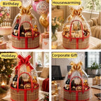 6 Set Bamboo Baskets for Gifts Empty, Foldable Woven Gift Basket Empty - Image 4