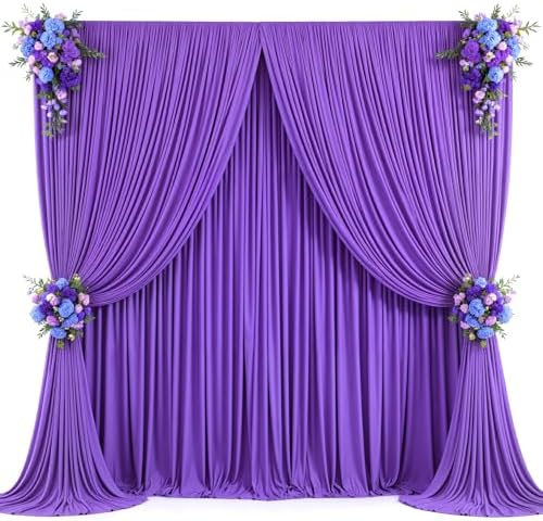 20x10ft Purple Backdrop Curtain for Wedding Parties Wrinkle Free Fabric Purple Drapes Backdrop Decoration for Baby Shower Birthday Photography Decoration 4 Panels, 5ft x 10ft by Gogoparti