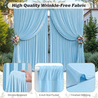32ftx10ft Wrinkle Free Blue Backdrop Curtain - 10 Feet Photography Backdrop Drapes, Silky Polyester Back Drop Cloth for Wedding Baby Shower Balloon Arch Background - Image 5