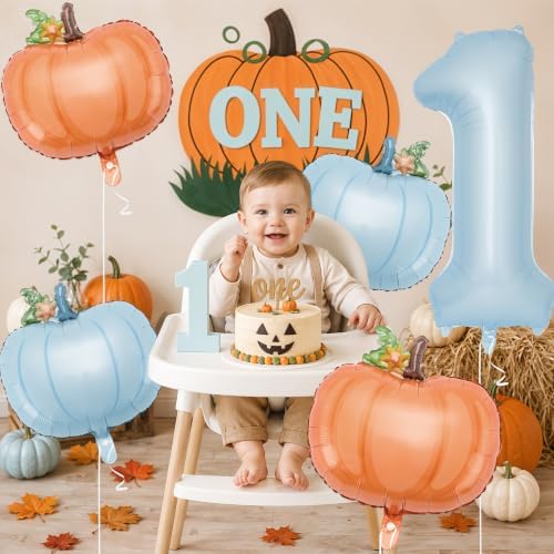 Kriyokiaa Blue Little Pumpkin 1st Boy Decorations - Image 5