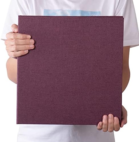 Large Photo Album Self Adhesive 4x6 5x7 3x5 8x10 Scrapbook Magnetic Album DIY Scrap Book Length 13 x Width 12.8 (Inches) 120 Black Sticky Pages Linen Cover DIY Photo Album(Purple) - Image 6