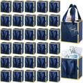 Yeaqee 100 Pcs Mini Paper Gift Bags with Handles Tag, Navy Blue, Gold by Yeaqee