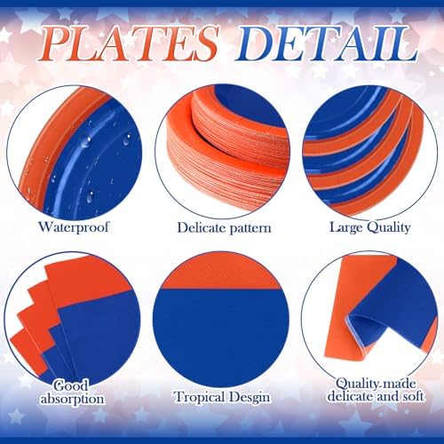 Funnymoom 452 Pcs Orange and Blue Party Decoration Supply for 50 Guest - Image 2