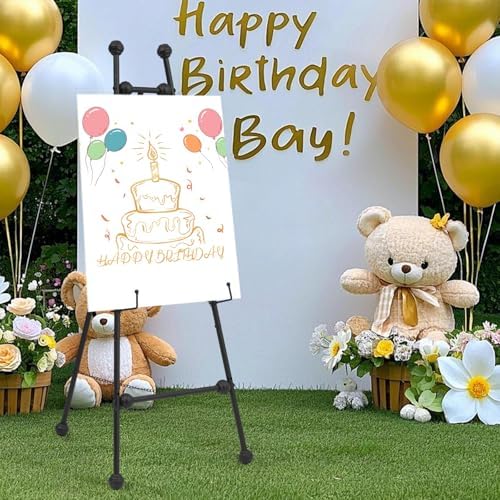 Heavy Duty Large Easel Stand for Mirror Display Wedding Sign(Black 47'') - Image 4