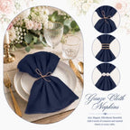 60Pack Navy Blue Cheesecloth Napkins Rustic Boho Gauze Napkins 20"x20" - Image 5