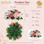 NUPTIO Flower Balls for Wedding Centerpieces - 6 Pcs 9.5 inch Diameter Fake Flower Ball Arrangement Bouquet Party Centerpieces for Tables - Dusty Rose Bouquet Centerpiece Flowers for Wedding Table - Image 4