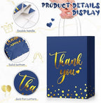 Tinlade 30 Pcs Thank You Gift Bags Small with Tissue,Dark Blue - Image 6