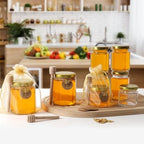 4 oz Hexagon Glass Honey Jars 30 Pack, Gold Lids with Dipper & Jute - Image 5