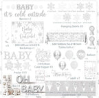 Baby It’s Cold Outside Baby Shower Decorations - 211Pcs Silver Snowflake Winter Wonderland Balloon Arch Garland Set,Christmas Winter Baby Shower Party Supplies - Image 4