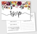 RSVP Postcards (Set of 50) 4"X6" Blank with Mailing Side,RSVP Reply Response Cards for Wedding Floral Script Style Print Return Cards by Inkdotpot