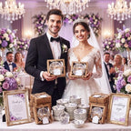 Teenyyou 50 Pack Wedding Favors Small Ceramic Bowls Purple Floral - Image 5