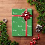 MyPupSocks Personalized Text Wrapping Paper, Custom Logo Gift Wrapping Paper Roll with Printed Name Green for Friend Grandma Grandpa Birthday Wedding Christmas Gifts 5 Rolls - Image 4