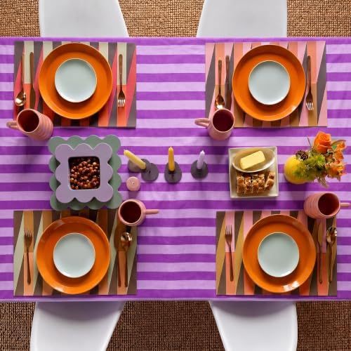 Tudomro Striped Tablecloth, Rectangle, Purple Series, 84'' X 60'' - Image 5