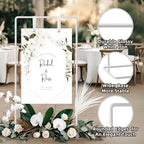 Wedding Sign Holder, Adjustable Welcome to Our Wedding Sign Stand W/Design Bundle & Leather Sign Hanging Straps, Heavy Duty Easel Stand for Sign, Wedding Seating Chart Stand, Easel for Display (White) - Image 5