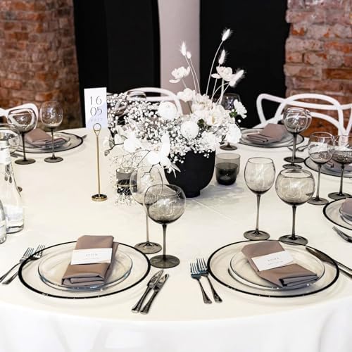 YMHPRIDE 6 Pack Round Tablecloth Ivory Tablecloths 90 Inch Polyester Round Table Cloth,Ivory Tablecloth Round 90 inch Washable Fabric Table Covers for Wedding,Party,Dining,Banquet - Image 7