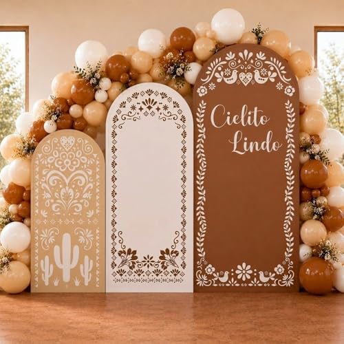 Soulchen Cielito Lindo Arch Backdrop Covers Set of 3 with 190 Balloon by Soulchen