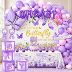 Purple Butterfly Baby Shower Decorations for Girl Party Supplies Set by Unknown