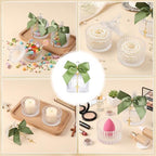 Vesici 20 Sets Baptism Party Favors for Guests Crystal Candy Bowl, Green - Image 3