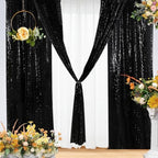 Eternal Beauty Black Sequin Backdrop Curtains, 4 Panels 2x8FT by EternalBeauty