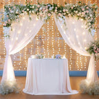 10x10ft White Backdrop Curtains with Lights Photo Drapes Wrinkle Free Fabric Backdrop Curtain for Wedding Birthday Party Baby Shower Bridal Shower Home Party Background Decorations - Image 3