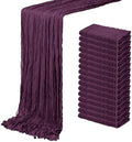 16 Pack Dark Purple Cheesecloth Table Runner 20 x 120 inch Gauze Table Runners 10 FT Long,Semi Sheer Boho Cheese Cloth Fabric Table Runner Bulk for Party,Wedding,Baby Shower,Bridal Shower Decoration by ACSUIT