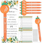 50 Set Baby Shower Gifts Pens for Guests Baby Shower Party Favors Retractable Ballpoint Pens with Thank You Cards for Gender Reveal Souvenir Game Prize (A Little Cutie) by Surfinton