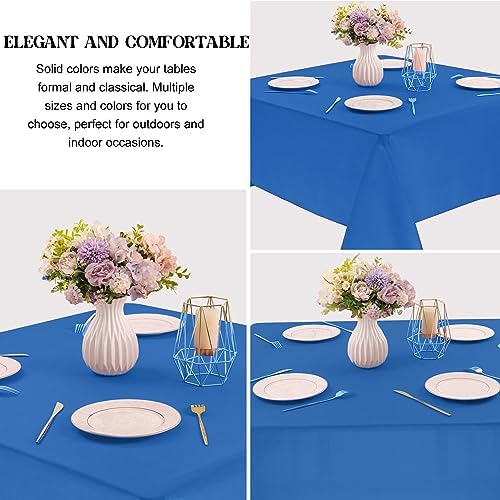 4 Pack Square Table Cloth 85x85 Inch Blue Tablecloth Machine Washable Fabric Polyester Table Cover for Dining, Buffet Parties, Picnic, Events, Weddings and Restaurants（Blue） - Image 3