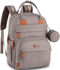 BabbleRoo Diaper Bag Backpack - Baby Essentials Travel Tote - Multi Function Water Resistant Diaper Bag, Travel Essentials Baby Bag with Changing Pad, Stroller Straps & Pacifier Case - Unisex, Khaki by BabbleRoo