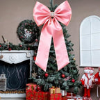 Meseey Giant Pink Satin Bow 27x39 Inch Extra Large Decorative Bow for Christmas Tree Topper,Party,Home Wall,Baby Shower & Birthday Decor(Pink) - Image 2