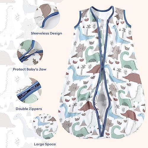 Yoofoss Baby Sleep Sack 0-6 Month 0.5TOG 100% Organic Cotton 2-Way Zipper - Image 5