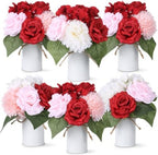 Zeyune 6 Set Artificial Centerpiece, Red,White, Stylish Style by Zeyune